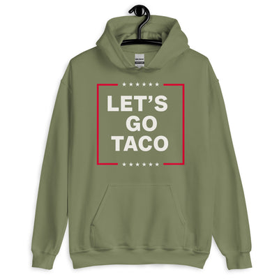 Trump always chickens out hoodie – taco-themed political accessory